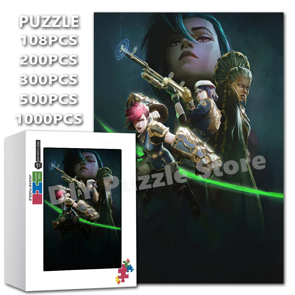 

Пазлы-головоломки League of Legends Arcane DIY: 108/200/300/500/1000/1500 элементов, развивающие интеллект, с элементами видеоигры, антистрессовые игрушки