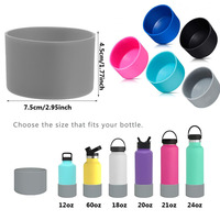 7.5/9cm Silicone Cover Cup Cover Rubber Bottom Pad 32-40oz Universal AntiSlip Bottle with hole Sleeve Sport Camping accessories