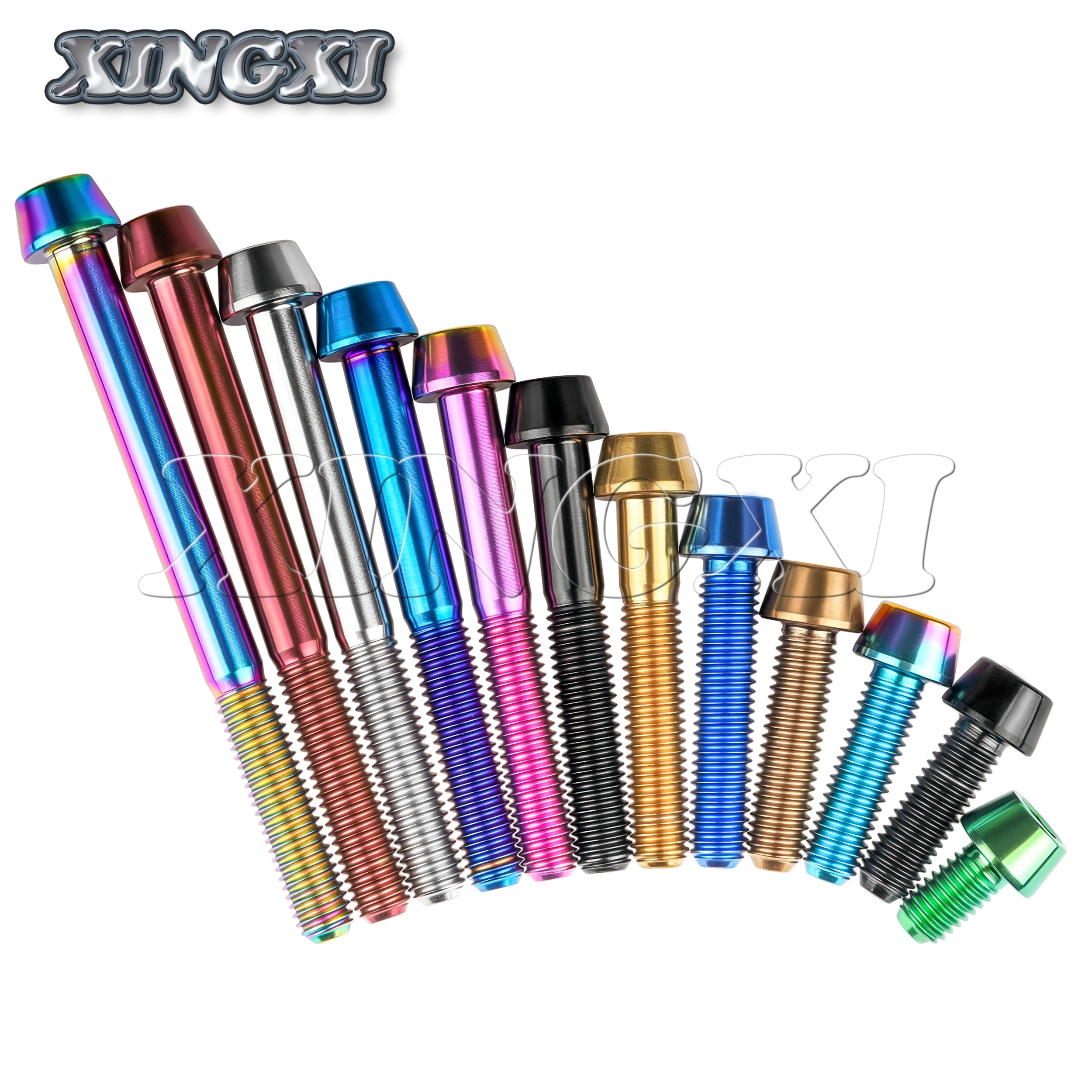 Xingxi-Vis à Tête Conique en Titane M6x10, 16 18 20 25 30 35 40 45 50 55 60 65mm, Clé Allen pour Casque de Vélo, Boulons de Frein