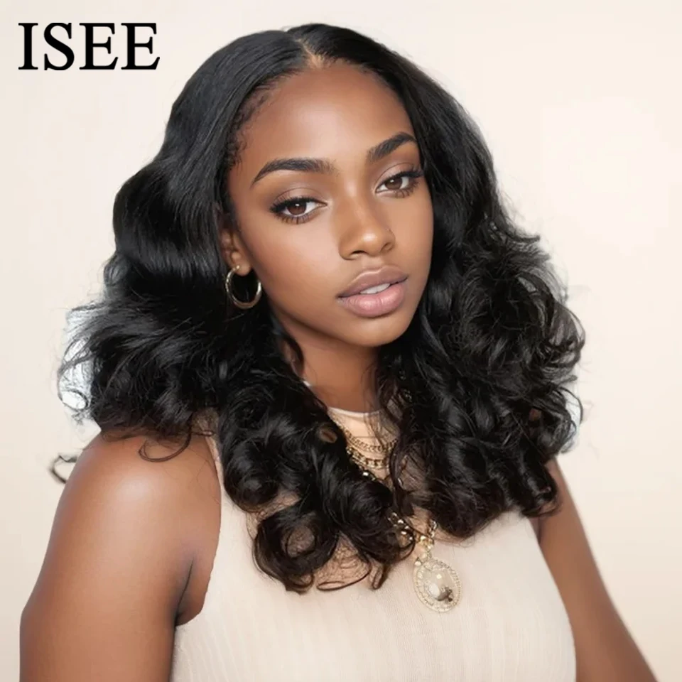 

ISEE HAIR Pre-Bleached Knots Wear Go Glueless Wigs Human Hair Body Wave Ready To Wear Glueless Wigs For Women 6*4 HD Lace Wigs