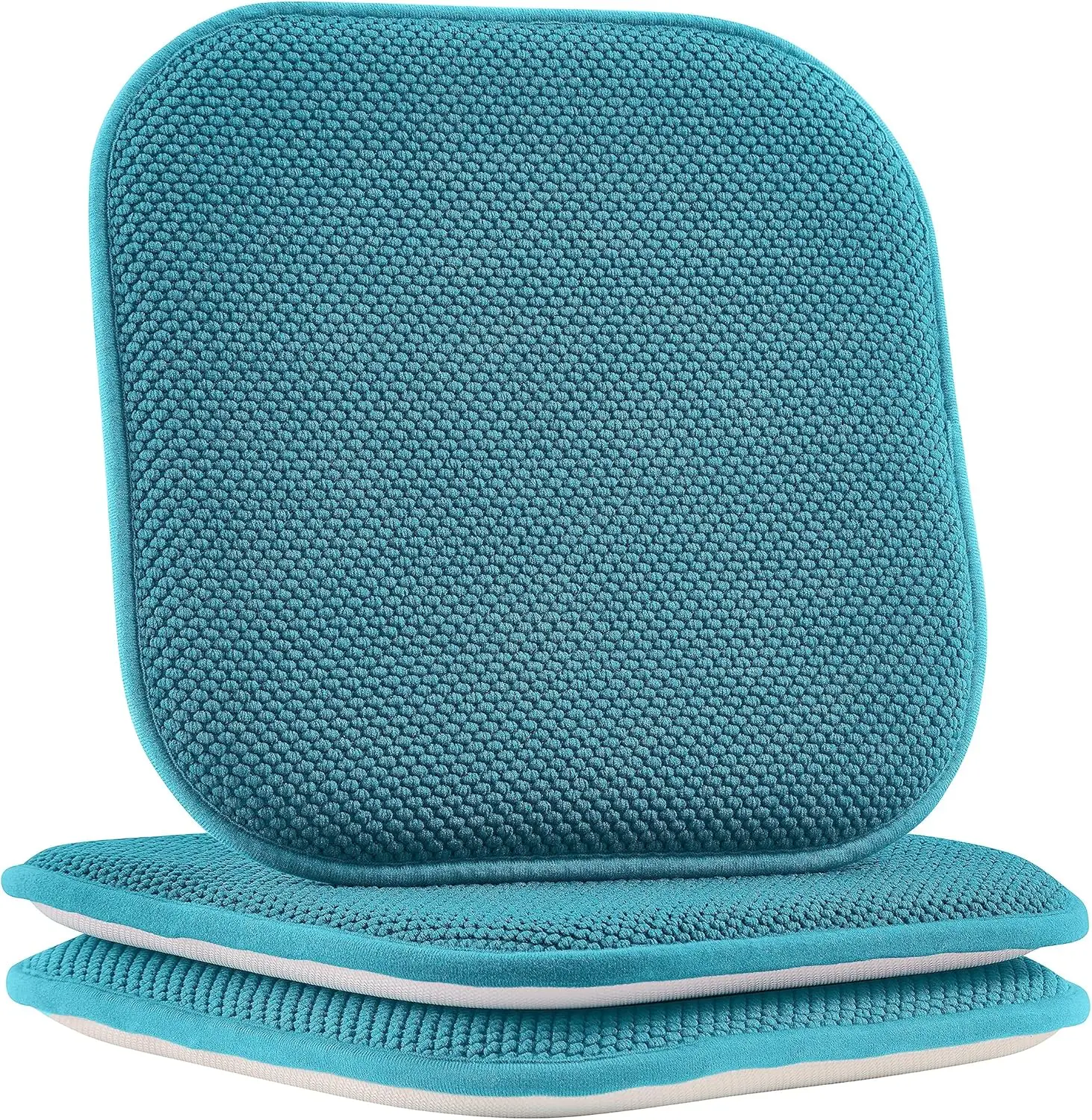 

2 Pa Chair Cushion Covers - Skid-Proof Rubber Backing - 16 X 16 H - Thi Dining Square Shape Seat Covers - Comfortable Textured