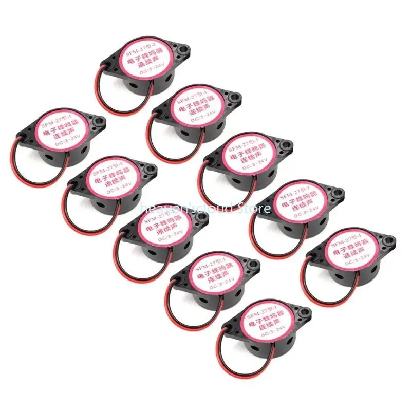 Y88B Conjunto 10pcs Buzinadores piezoelétricos ativos Piezo Buzzers 3-24V Alarmes bipe contínuos para aplicação eletrônica