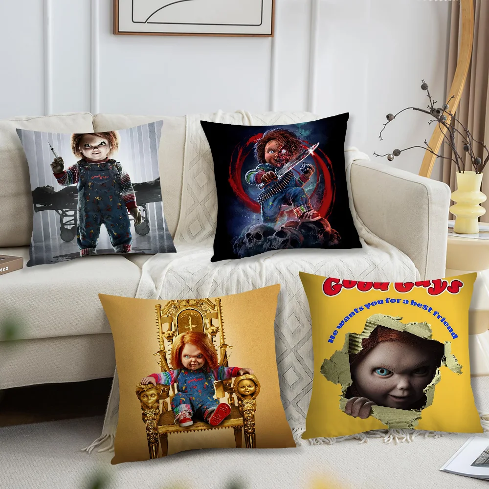 Hot Horror Movie C-Chucky Pillow Case Living Room Sofa Cushion Cover Suitable For Home Bedroom Room Decoration