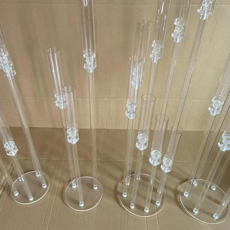 Wedding Decoration Centerpiece Candelabra Clear Candle Holder Acrylic Candlesticks for Weddings DIY Event Party 2/5/6/10pcs