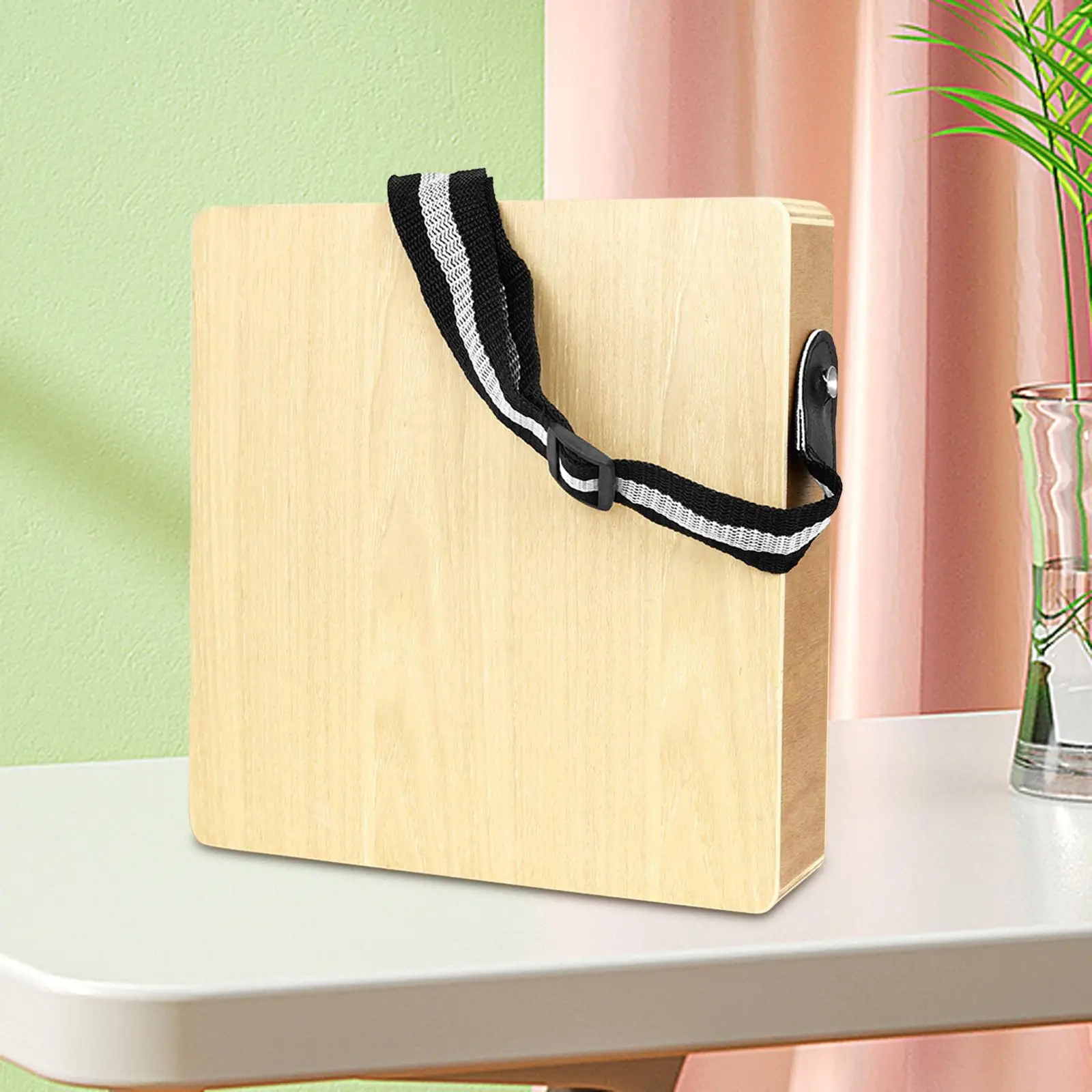 

Cajon Box Drum Easy to Carry Unique Professional with Shoulder Strap Wood Hand