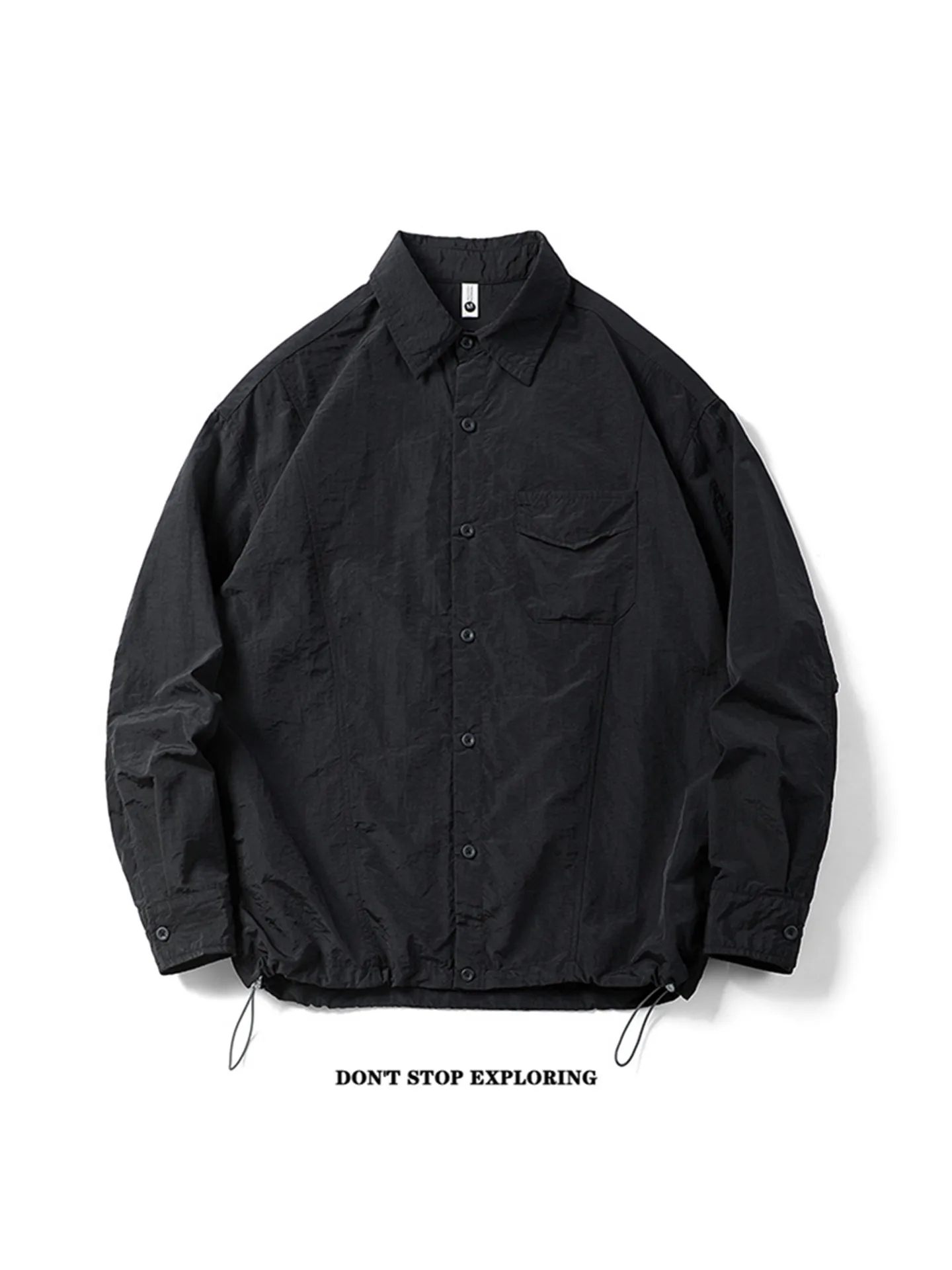 

Быстросохнущая свободная повседневная мужская рубашка с длинными рукавами, рабочая одежда, куртка, модная сезонная одежда на весну и осень, японский бренд