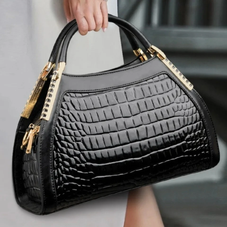 

Alligator Patent Leather Shoulder Crossbody Hand Bags for Women Brand Luxury Handbags Women Bags Designer Hobos Two Layers Sac