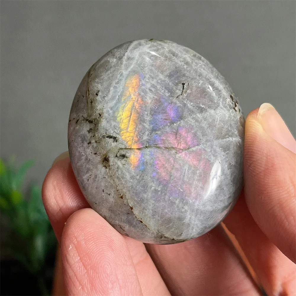 Labradorite Natural Stones Quartz Crystal Palm Blue Light Feldspar Golden Moonstone Mineral Samples Specimen Home Decoration