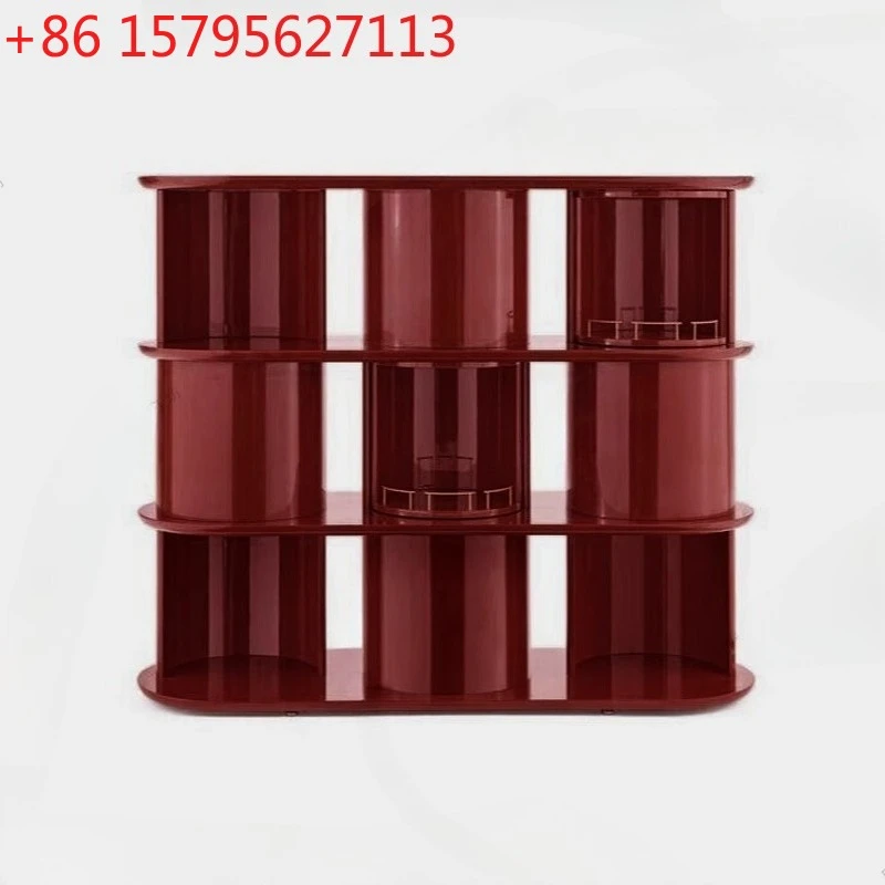 Bookshelf wine cabinet display stand display stand rotating wine cabinet modern simple new product paint red designer