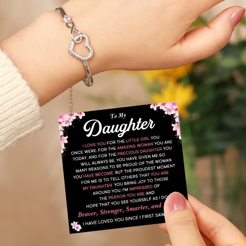 Infinite Love Bracelet, with Exclusive Message Card + Gift Box, Parents Give Daughter, Eternal Protection of Important Moments