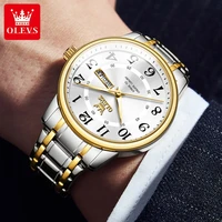 OLEVS 2891 Luxury Luminous Stainless Steel Quartz Watch for Men Shockproof Waterproof Sports Mens Wristwatches Reloj Hombre 4