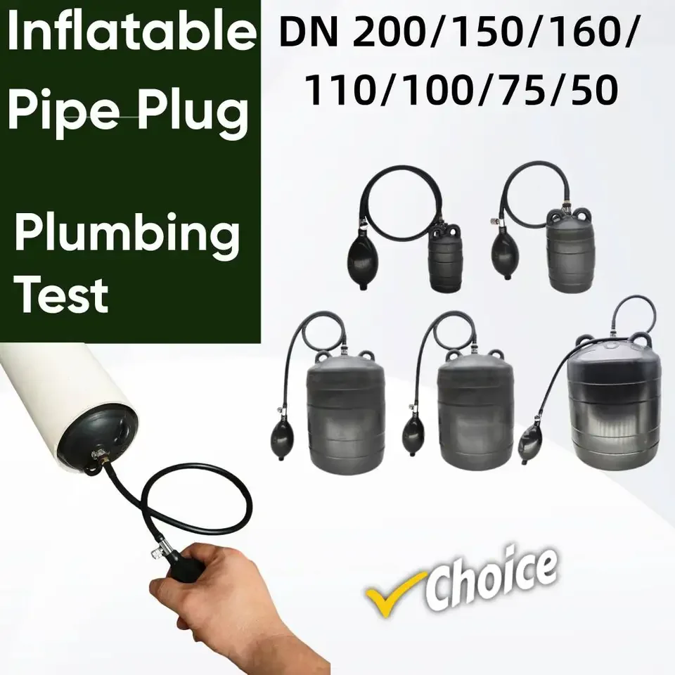 Inflatable PVC Drainage Plug for Pipe Sealing Testing with Flange Connection Suitable for DN 50 to DN 200 Diameters High Pressur