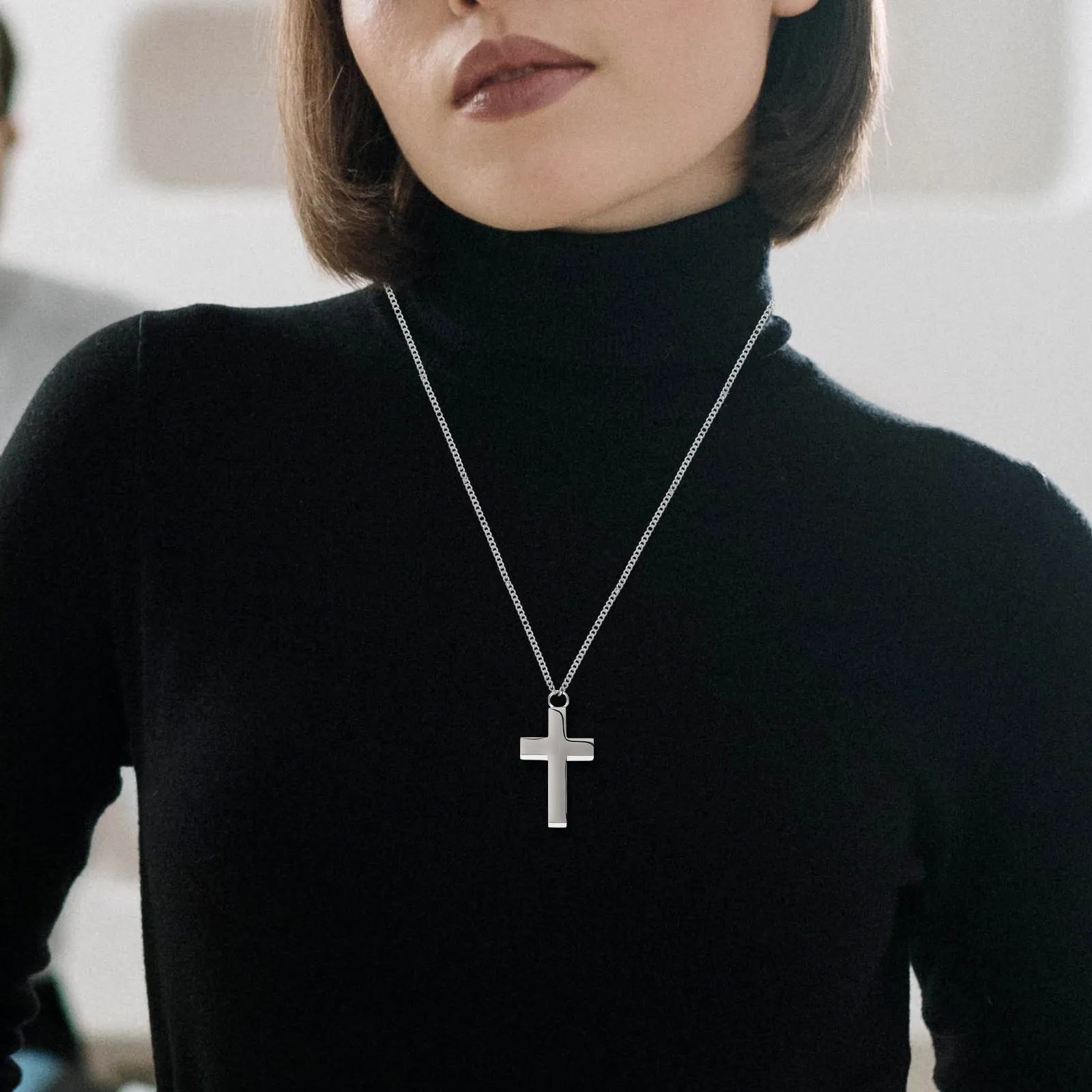 

Stainless Steel Cross Urn Pendant Ashes Memorial Keepsake Necklace Cremation Jewelry for Human Pet Ashes Cross Urn Keepsake