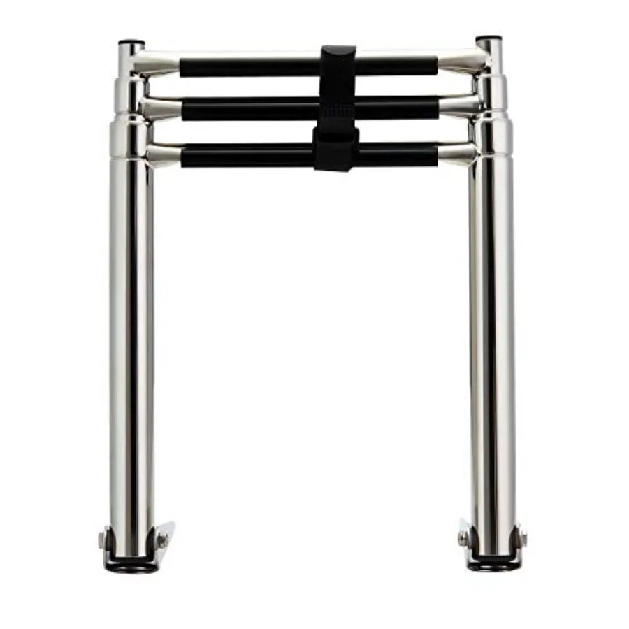 

-Made 3 Step Boat Ladder Stainless Steel Telescoping Boat Boarding Ladder Swim Step with Anti-Slippery Vinyl Silver and Black