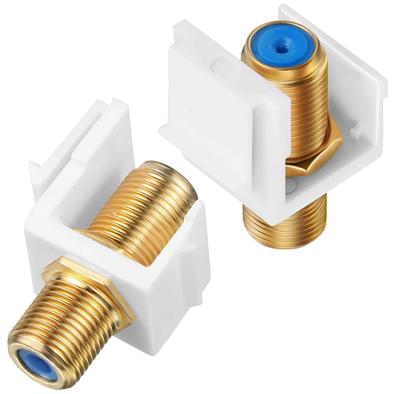 20 Pieces F-Type RG6 Trapezoidal Jack Insert Socket with Blue Inner Core, Coaxial Trapezoidal Jack Socket Gender Changer