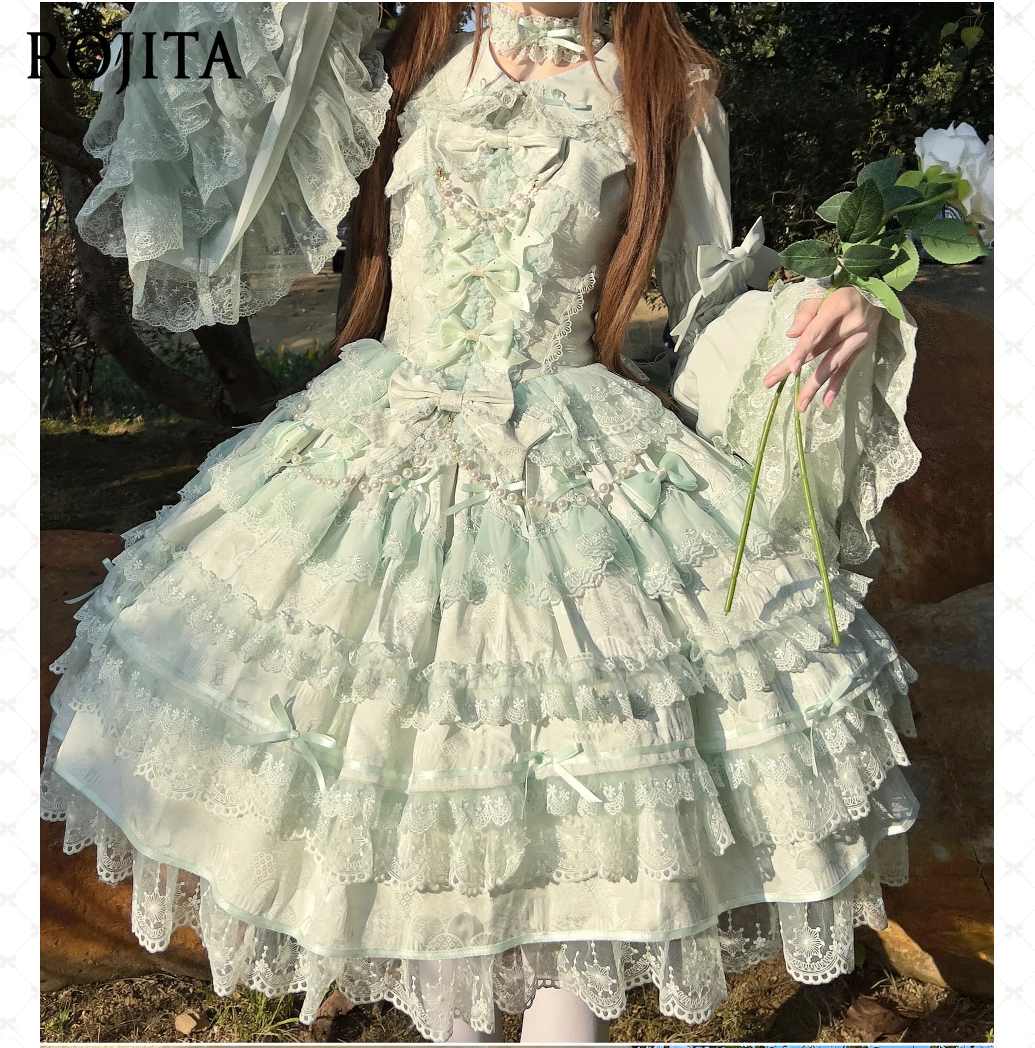 Vestido preto outono novo estilo casamento pesado artesanato vestido de princesa 2025 vestido de bolo em camadas feminino y2k vestidos cor hortelã jsk