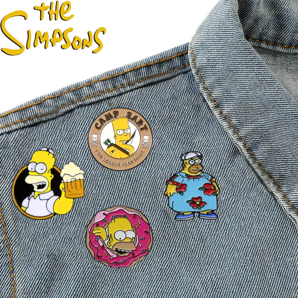 

Cartoon Creative Funny Simpson Family Brooch Applicable To Backpack Clothes Lapel Pins Jewelry Decorations Badge Enamel Pins