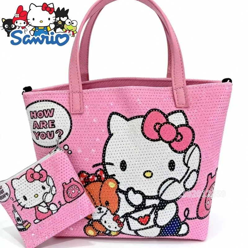 

Hello Kitty новая женская сумка с бриллиантами, роскошная брендовая модная женская сумка на плечо с бриллиантами, милая мини-сумка с героями мультфильмов для банкета, женская сумка