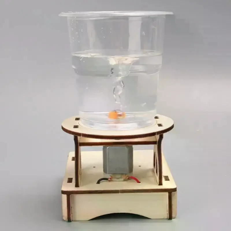 For Children DIY Electric Science Toys 1 Set Water Tornado Swirl Maker Wooden Puzzle Novelty Science Experiment Project Gifts