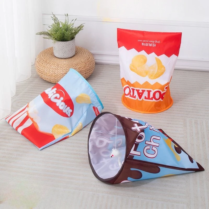 

Cat Toy Tunnel Foldable Interactive Cat Drill Bag Room Self Fun Relaxation Channel Drill Paper Tunnel Bag