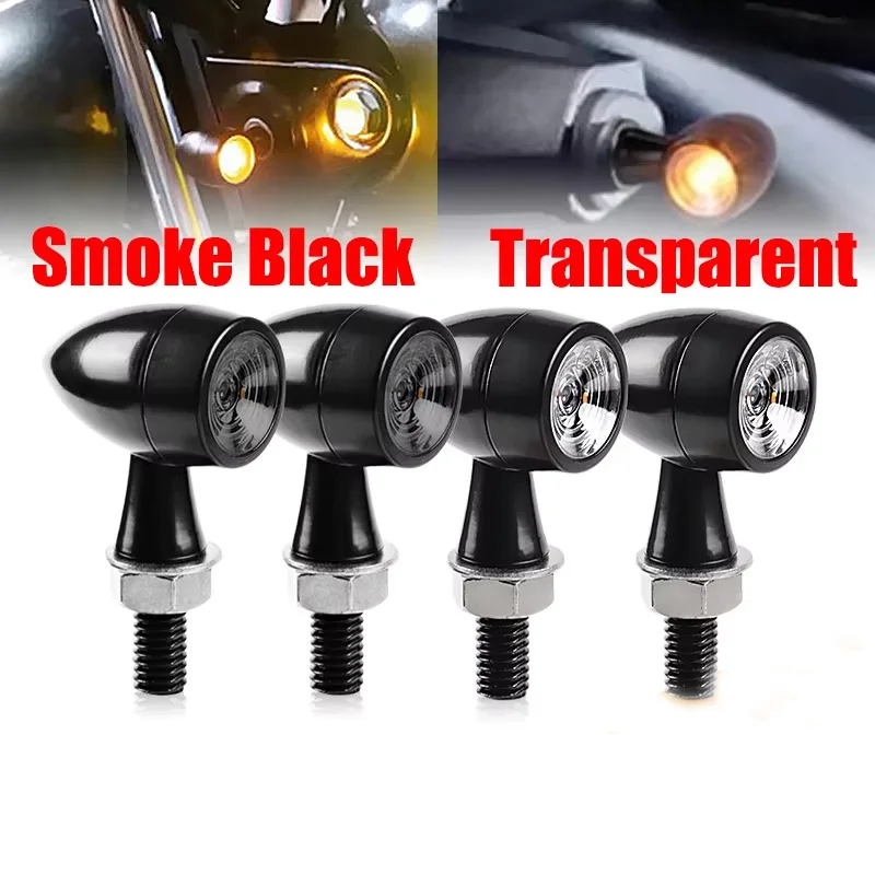 Mini Motorcycle LED Turn Signal Light Flashing Indicator Lamp Clignotant Moto 12V 8mm Bullet Turn Signal For Honda Cafe Racer