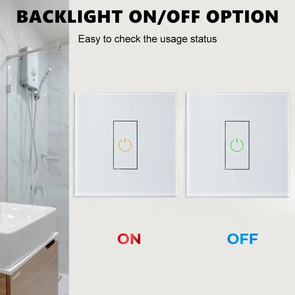 Tuya Smart 30A WiFi Switch for Boiler Water Heater App Control Power Monitor Overload Protection Works with Alexa Google Home