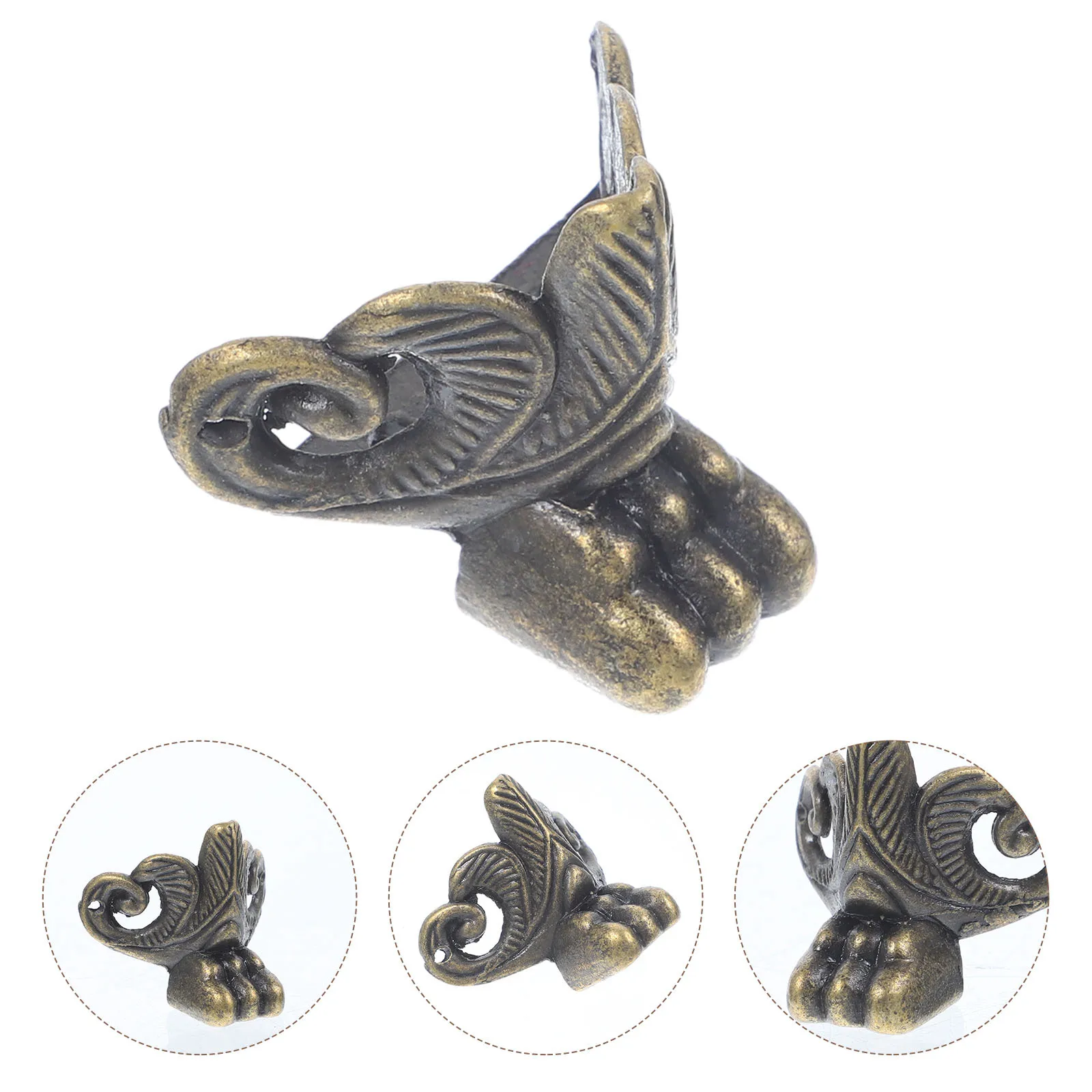 

10pcs Vintage Furniture Legs Retro Zinc Alloy Box Corner Protectors For Jewelry Chest Decorative Feet Storage Box Hardware