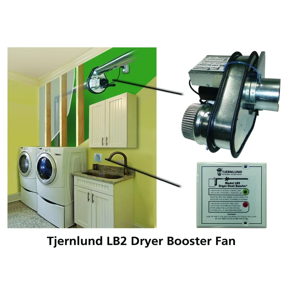 

LB2 No-Clog, Zero Maintenance DEDPV Dryer Duct Booster Fan with Automatic Activation