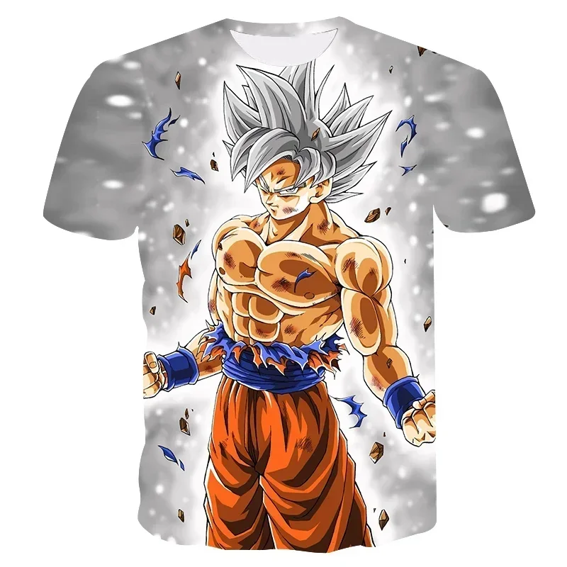 2024 New Fashion Dragon Ball 3D T-shirt Summer Short Sleeve O-Neck Goku Vegeta Men\'s Casual Shirt Boys\'