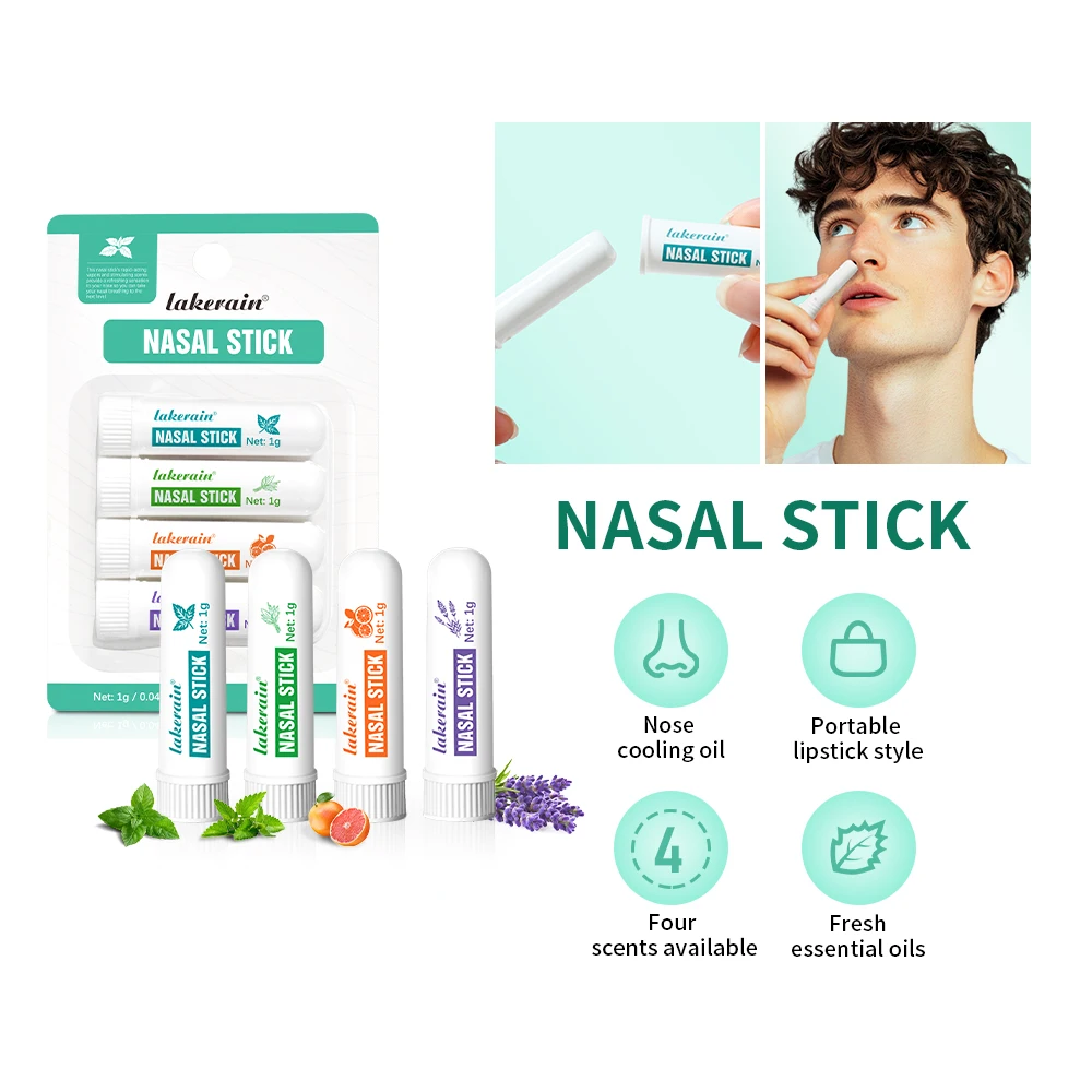 Nasal Stick 4 Pack Boom long lasting effect refreshing Stick Plant essential oil ingredients Nasal inhalation cooling oil  easy