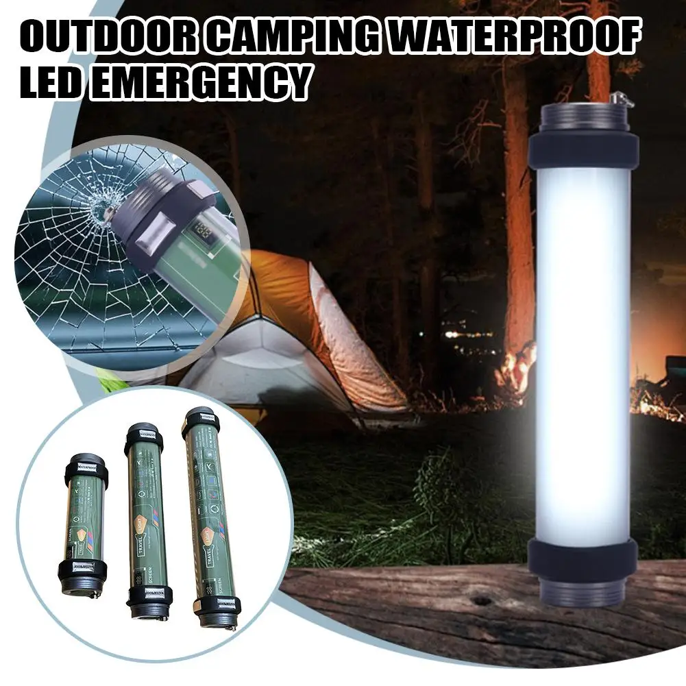 led-キャンプランタン防水充電式懐中電灯ポータブル蚊よけテントライト磁気ベース付き屋外-sos-用