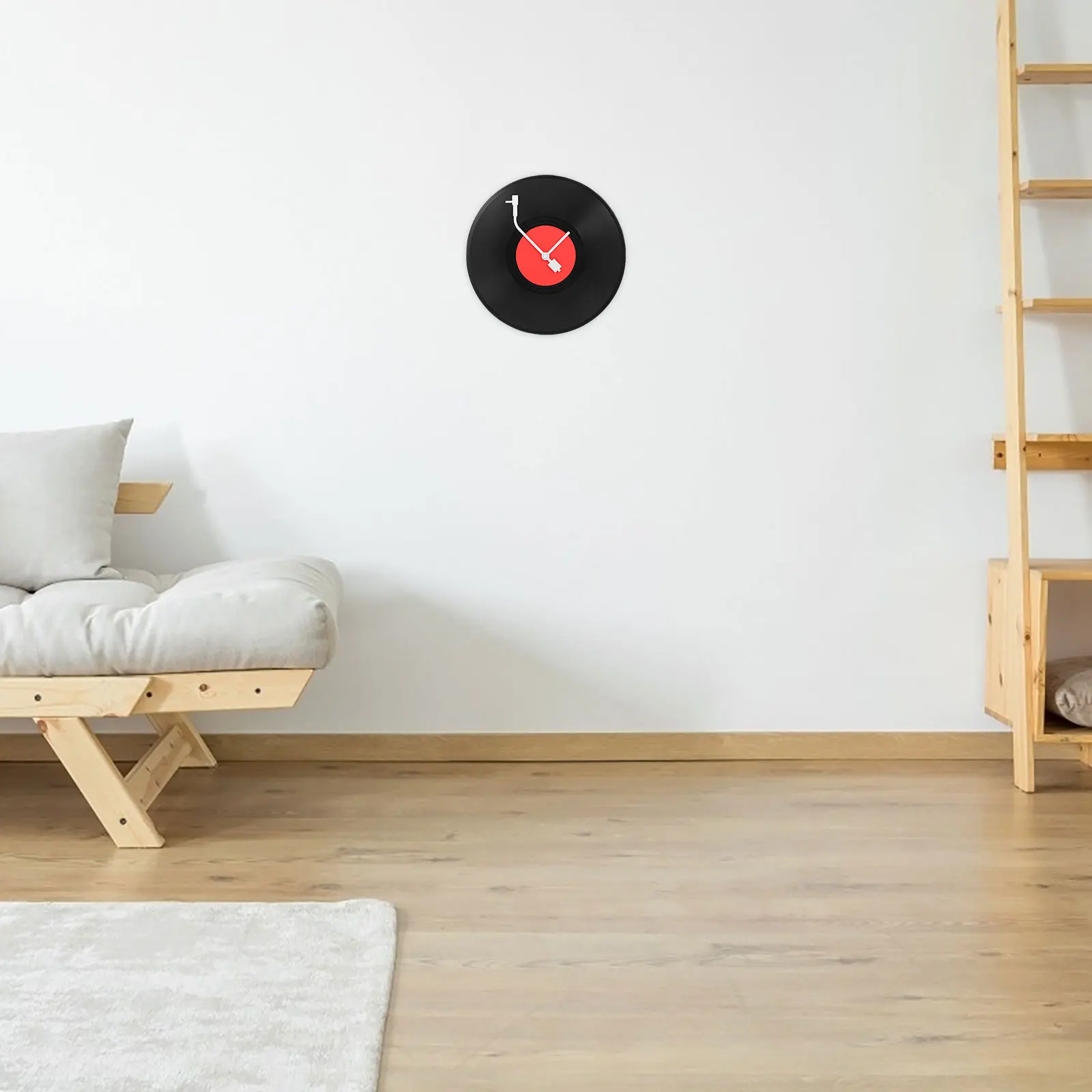 

1Set Vinyl Record Shape Wall Clock Vintage Style Decorative Hanging Wall Clock Living Room Office Decor Office Supplies