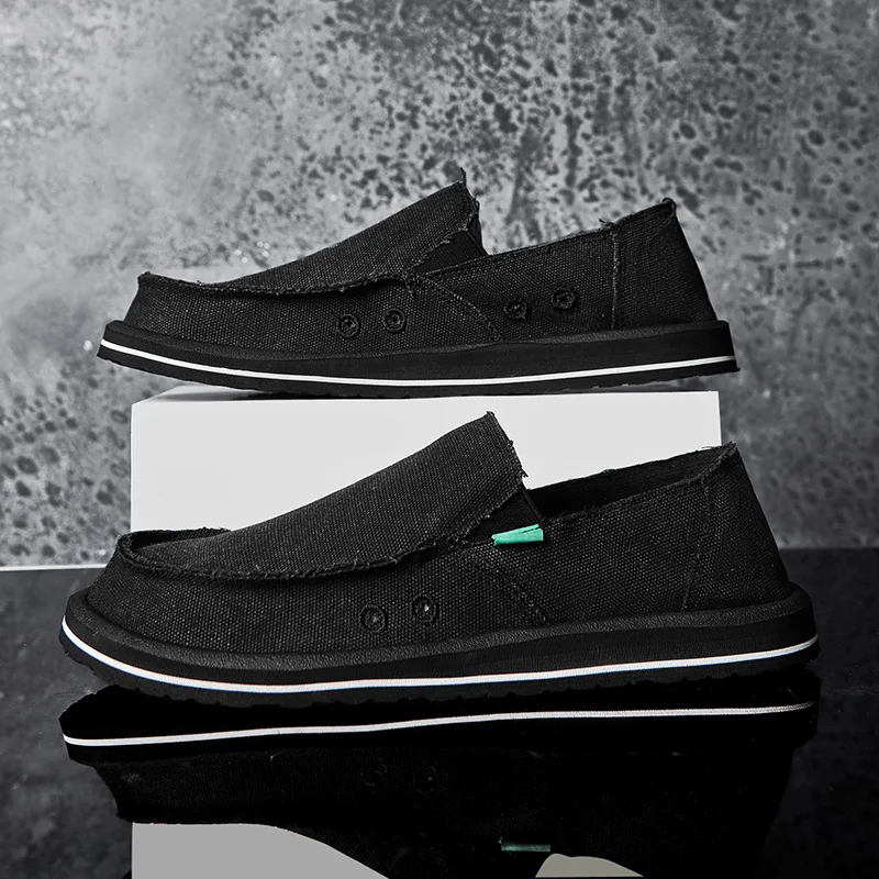 Neue, leichte, handgefertigte Canvas-Freizeitschuhe für Herren, modisches Design, Sneaker, Herren-Slipper, atmungsaktive, flache Schuhe mit niedrigem Schaft, weiche Fahrschuhe. – Detail 14