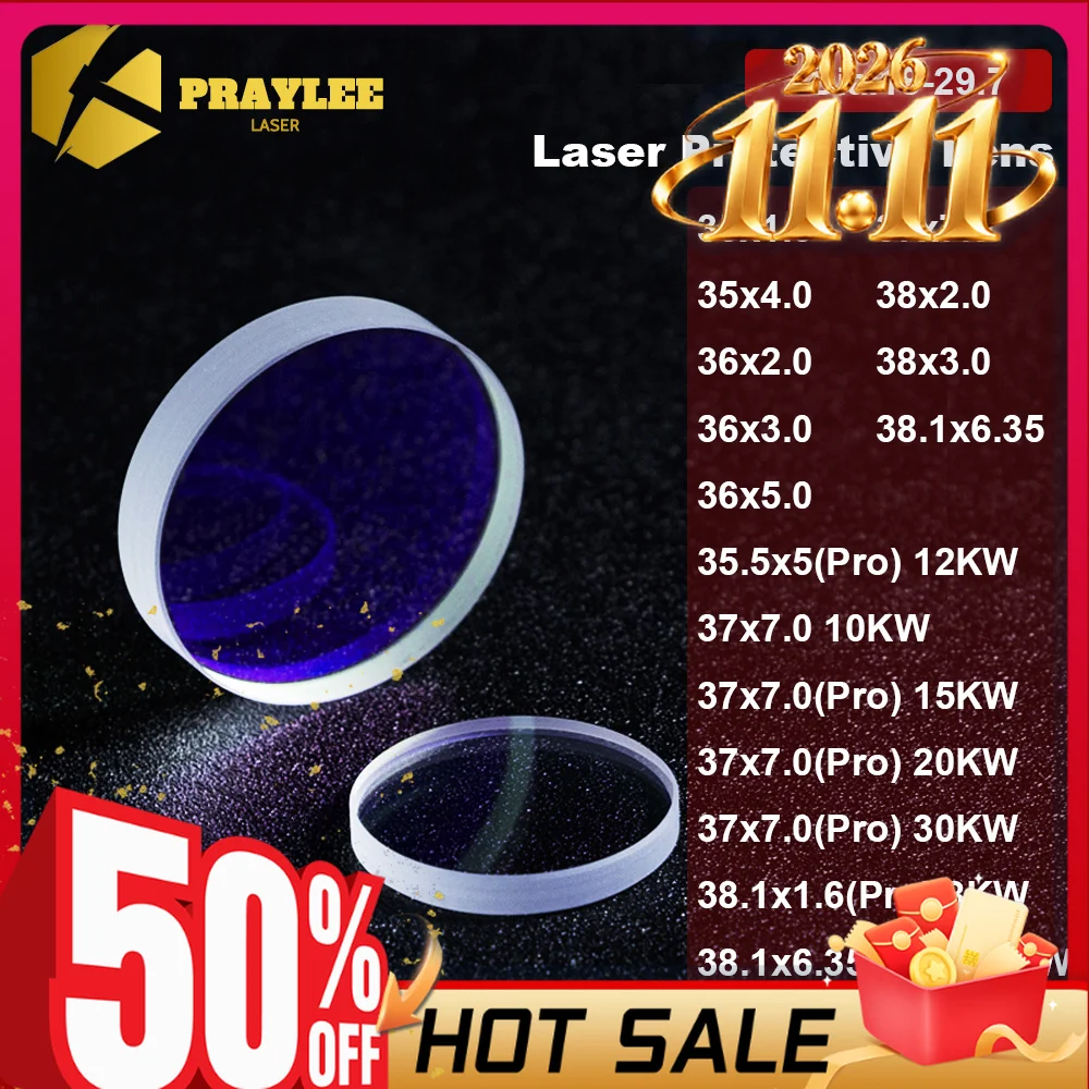 Laser Cutiing Protective Lens 37x1.6 37x7 38.1x1.6 Laser Protection Windows for BOCI Raytools Precitec Bodor Laser Machine