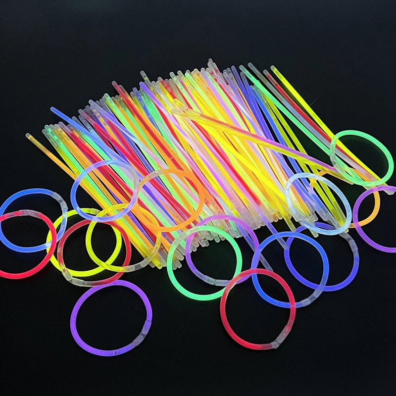 30/60/120PCS Glow Sticks Random Colors Night Glowing Fluorescence Stick DIY Bracelet Necklace Photography Props Party Favors ZYF