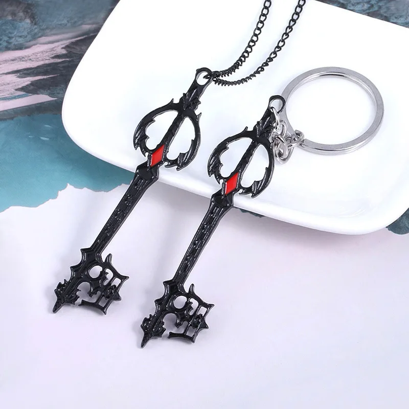 Kingdom Hearts Oblivion Keyblade Keychain Key Shape Weapon Pendant Key Chain for Women Men Choker Keyring Souvenir Jewelry Gift