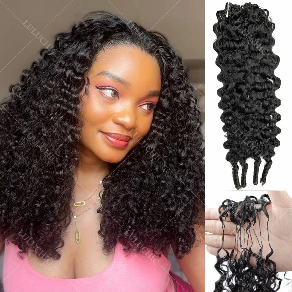 

Бирманские кудрявые волосы для плетения косичек, без узлов, предварительно разделенные, для создания эффекта «чудо-кудрей», для вязания крючком, натуральные человеческие волосы