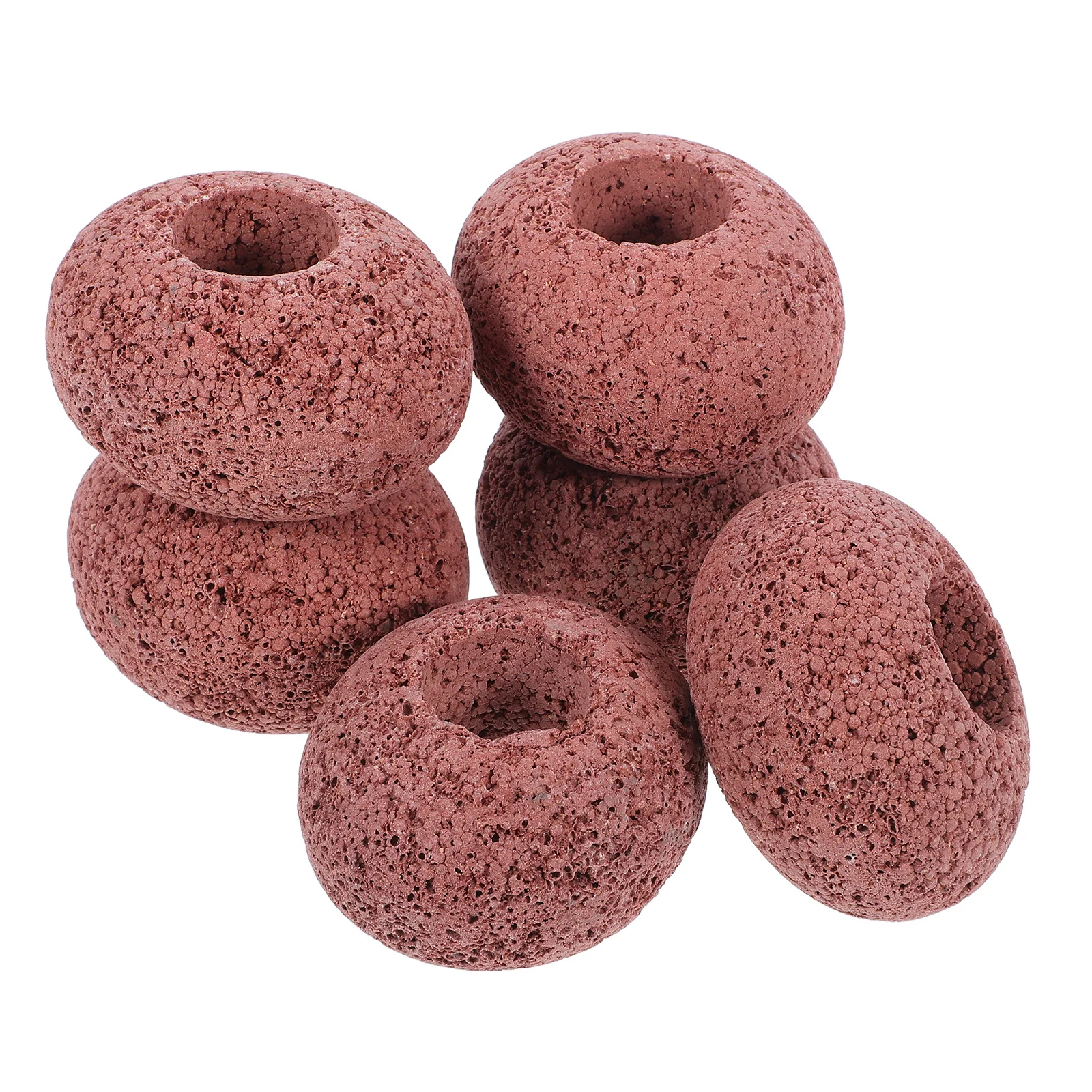 

6Pcs Volcanic Rock Planting Ring Base Fish Tank Aquarium Decor Volcano Rock Fish Habitat Accessories Aquarium Decor Rocks