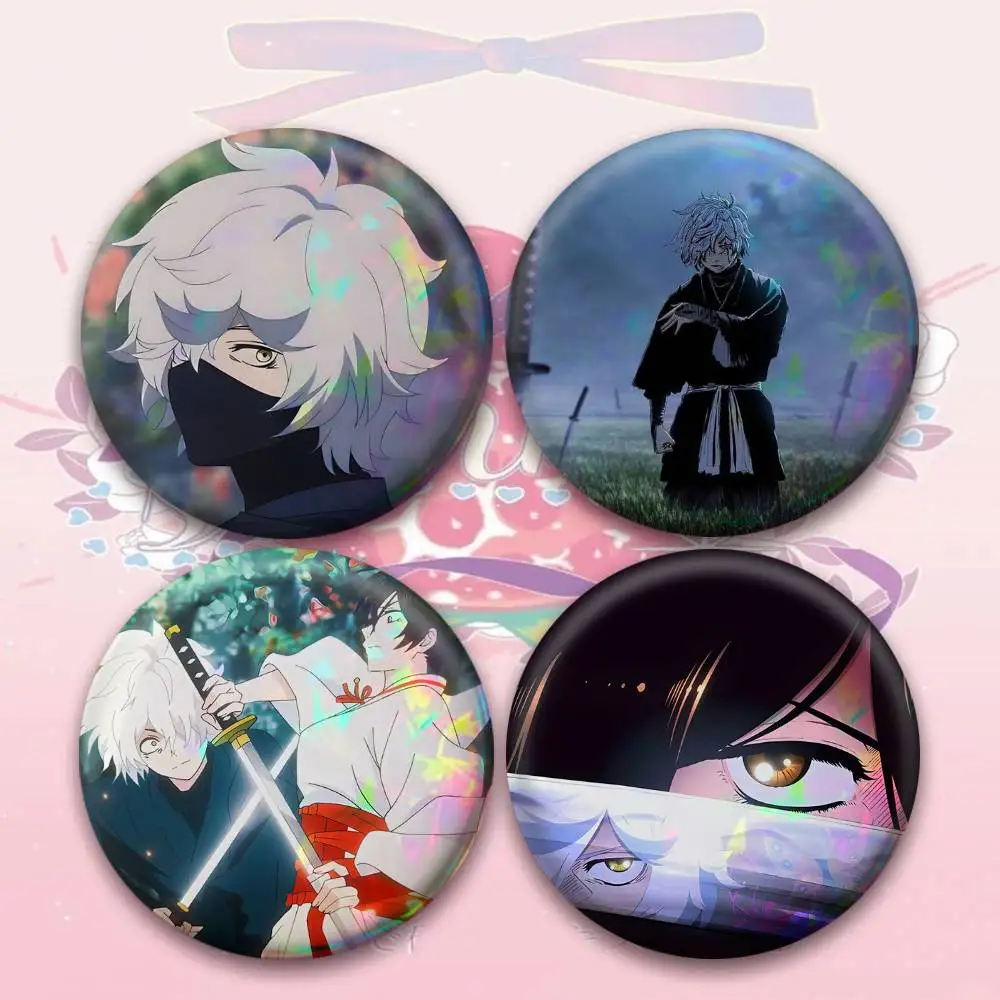 hell paradise Anime Laser Badge Applicable For Backpack Clothes Hats Decor Creative Accessories