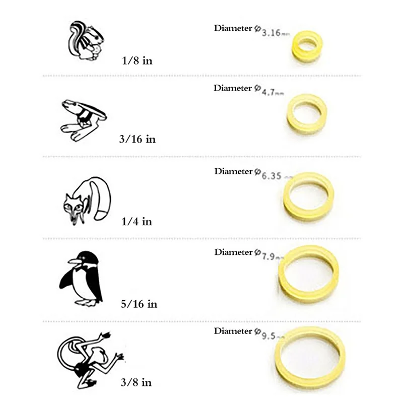 500pçs Elásticos De Borracha Ortodôntica De 3,5oz 1 / 8 3 / 16 1 / 4 5 / 16 3 / 8
