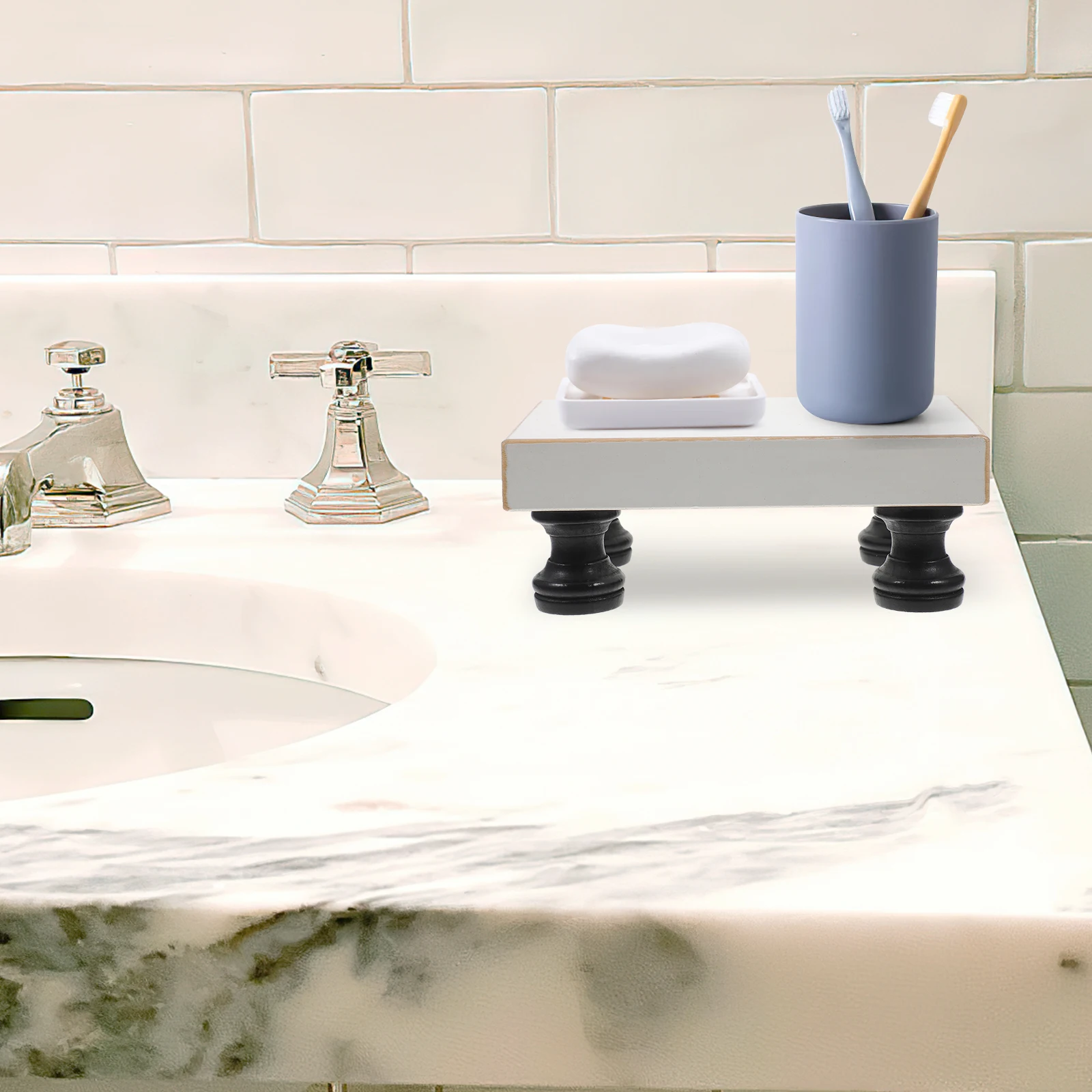 

Wooden Soap Rack Bathroom Sturdy Anti-Rust Soap Holder Dry Storage Rack Practical Tray for Home Kitchen Use Flowerpot Base