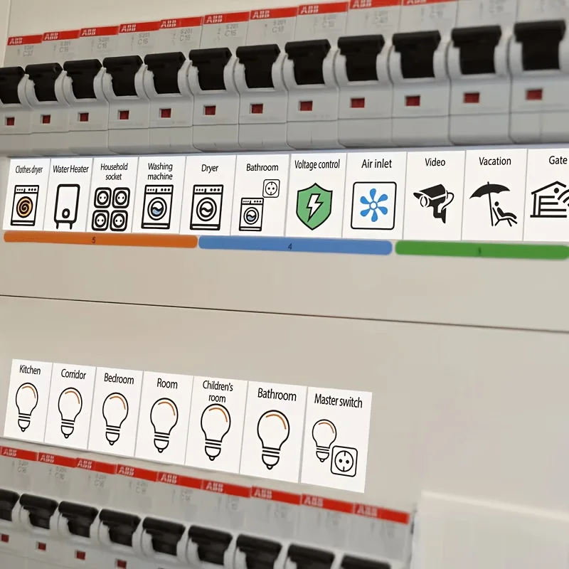 Schutzschalter-Index-Etikett, Praktisches Muster-Schalter-Logo, Ermöglicht Einfache Identifizierung von Schaltern in Elektrokästen – Detail 4