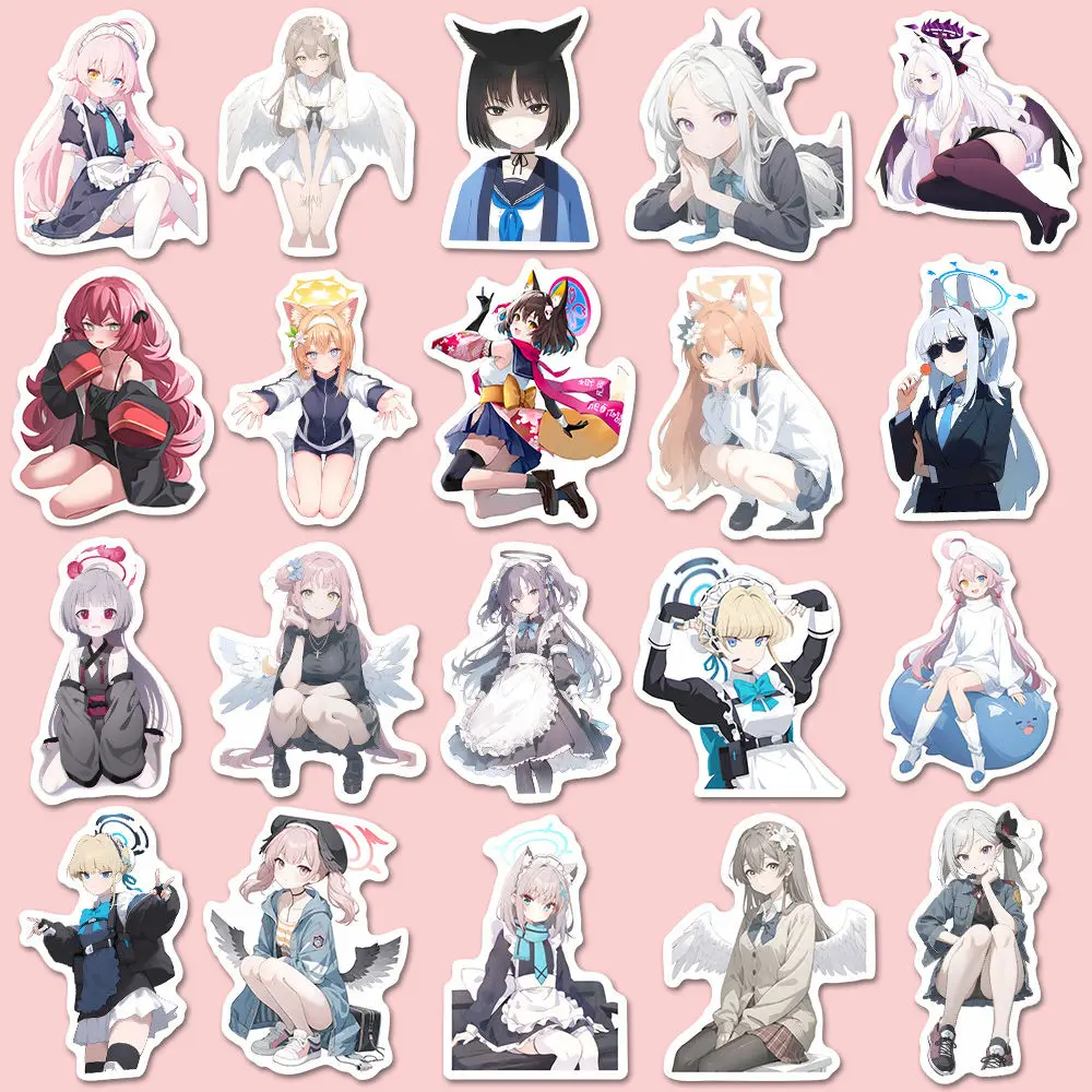 100PCS Blue Archive Stickers Anime Cartoon Decal DIY Kids Notebook Luggage Motorcycle Laptop Refrigerator Ornament