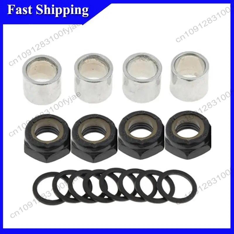 -X07A 56Pcs Skateboard Truck Hardware Kit Skateboard Spacers Longboard Axle Nuts Skateboard Accessories