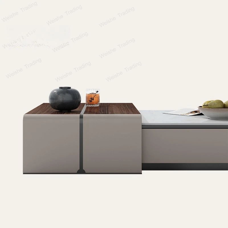 Modern Oriental Solid Wood Coffee Table Large flat-floor villa living room high-end size combination coffee table can be moved
