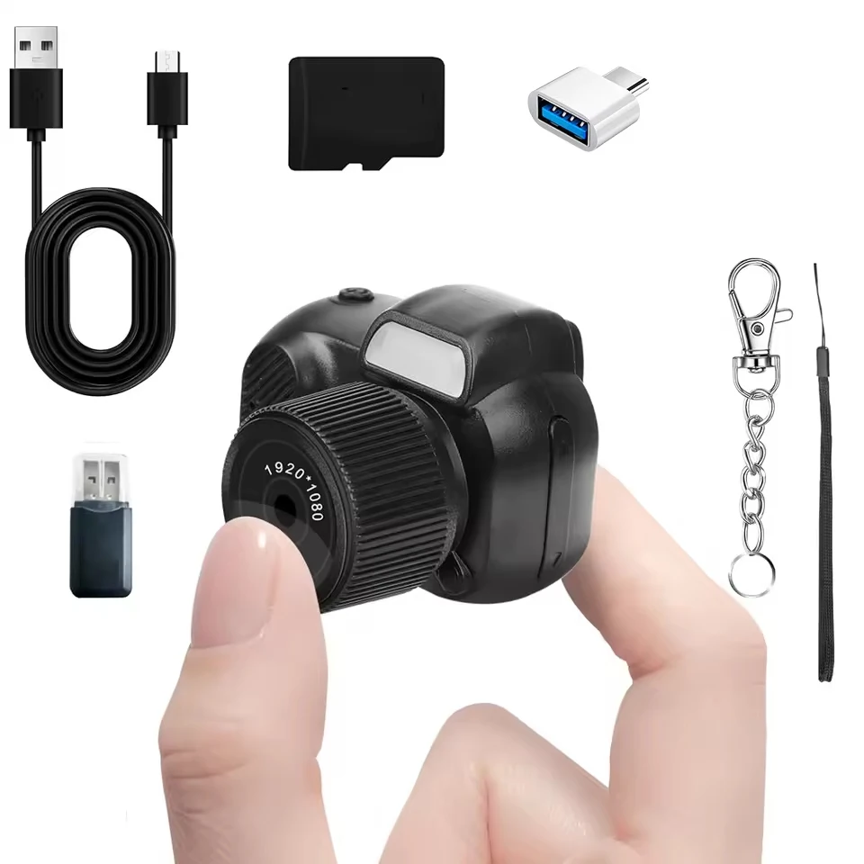 8MP Mini Y3000 Keychain Camera Photo Tiny Digital Body Cameras Thumb Cam DV Micro Camcorder Support SD Card With Screen for Kids