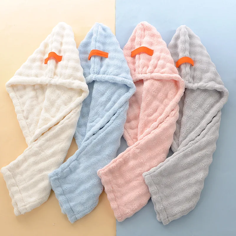 10A Antibacterial Bubble Velvet Wide-Tailed Hair-Drying Cap Class A Standard Head-Wrapping Towel for Adults and Women, Bath Cap