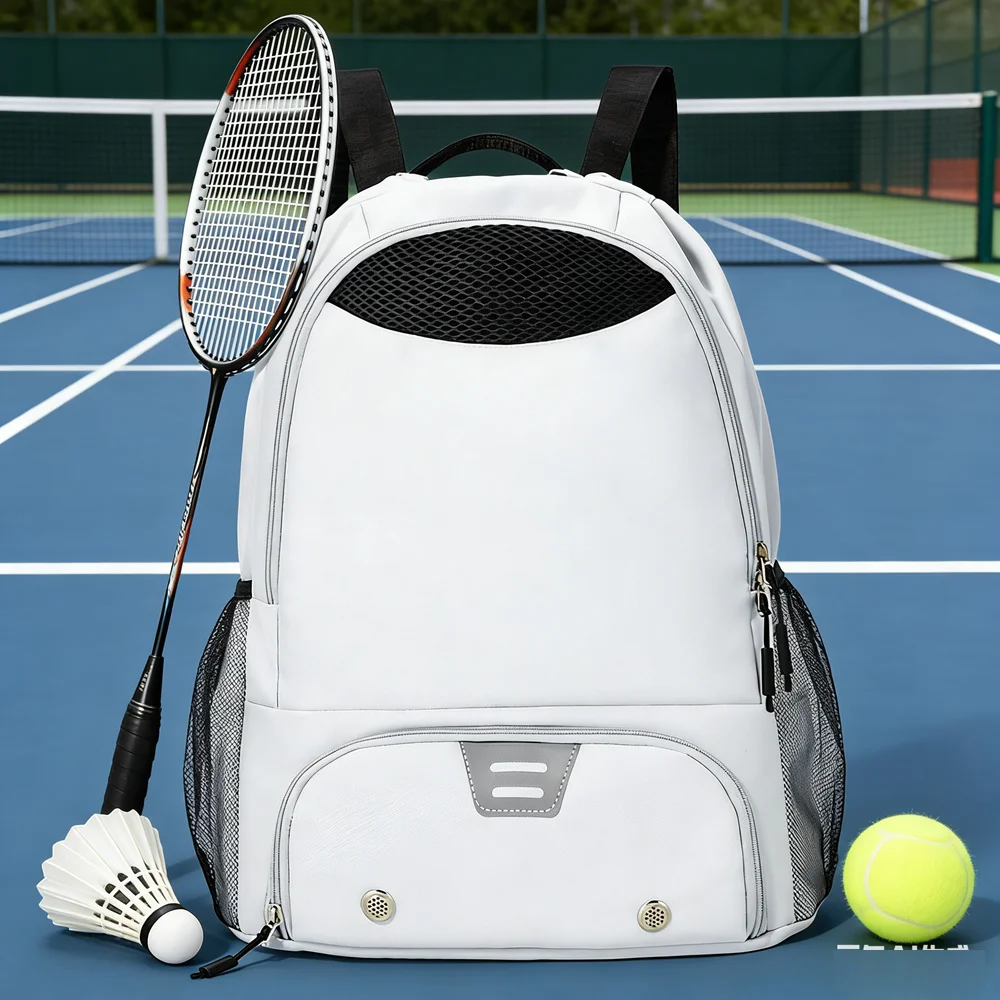 

36L Badminton Tennis Racket Bag Outdoor Basketball Bag Separate Wet Dry Travel Cycling Drawstring Backpack with Shoe Storage