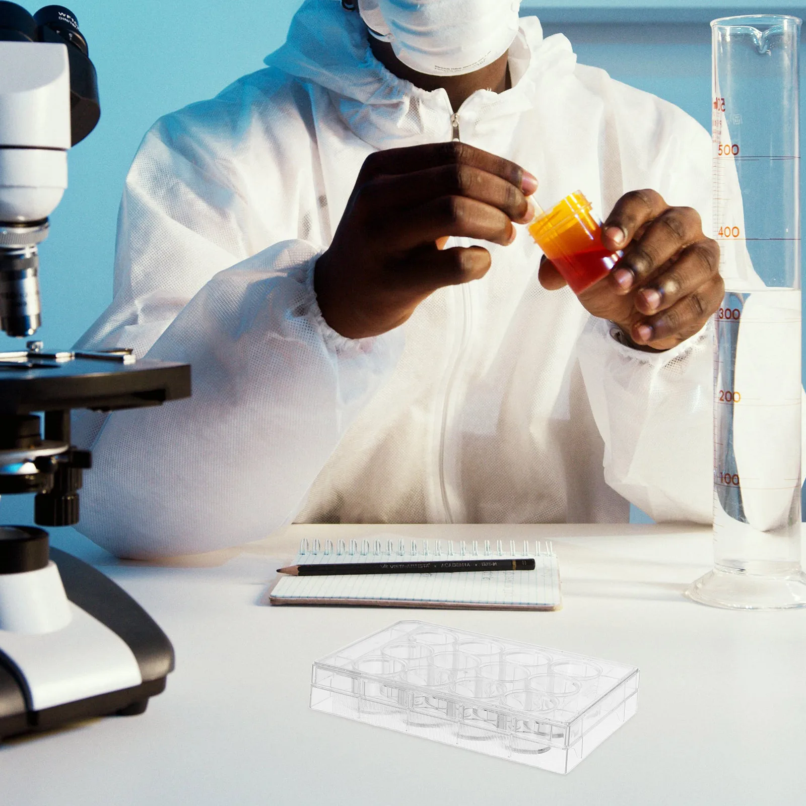 

Cell Culture Plate for Lab Laboratory Tissue with Lid Equipment Dishes Clear Supplies Suite