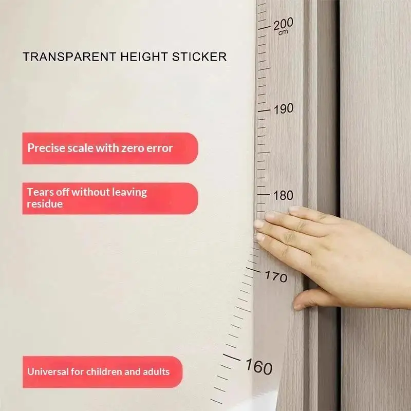 Kids Height Wall Sticker Child Growth Tracker Adhesive Wall Decal Height Measuring Ruler Chart Sticker For Bedroom Wall Decor